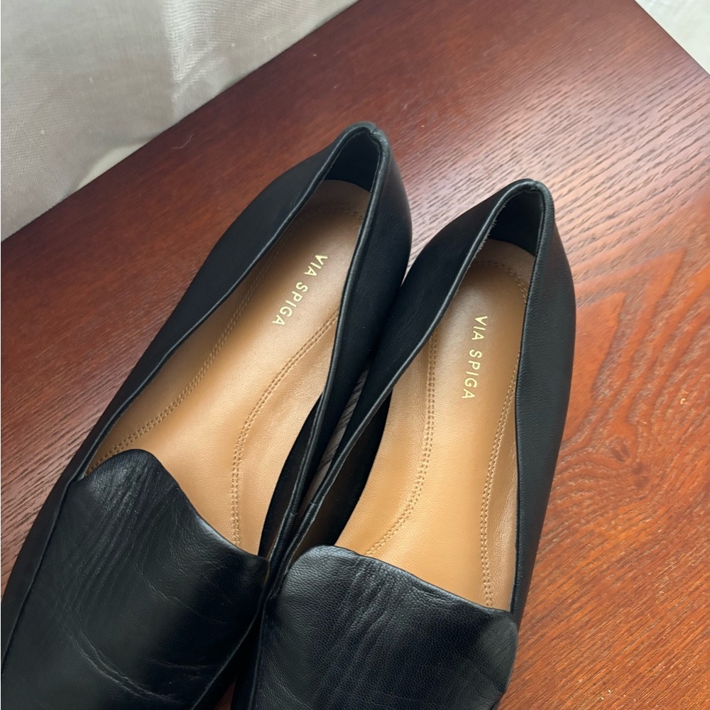 Via Spiga Black Leather Driving Loafer - Picture 4 of 7